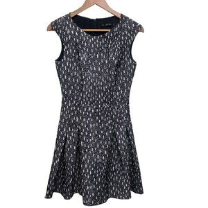 Zara Basic Blue and White Fit and Flare Dress Size S